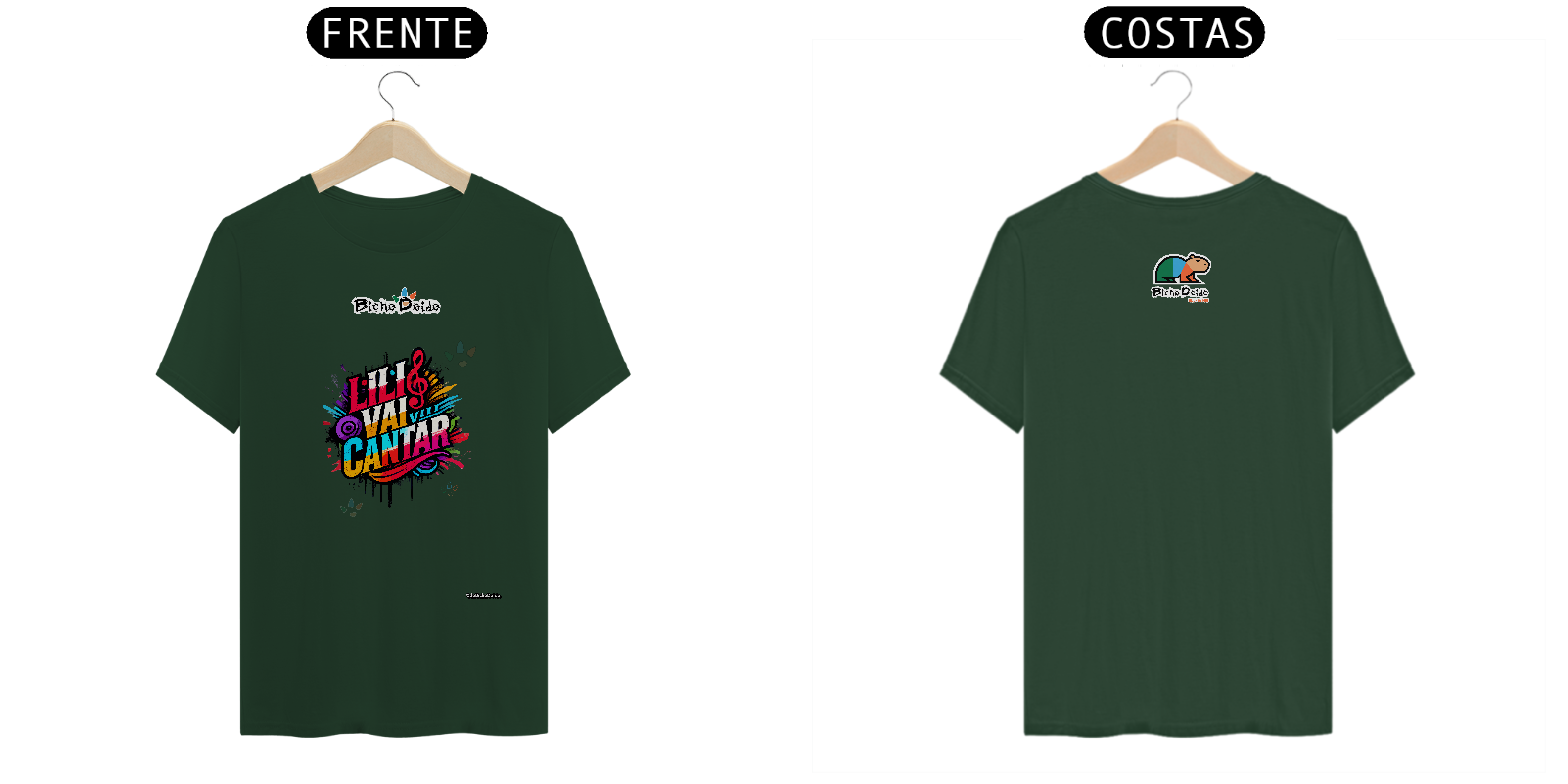 Nome do produto: Camiseta Classic, 01, Lili vai cantar, bicho doido