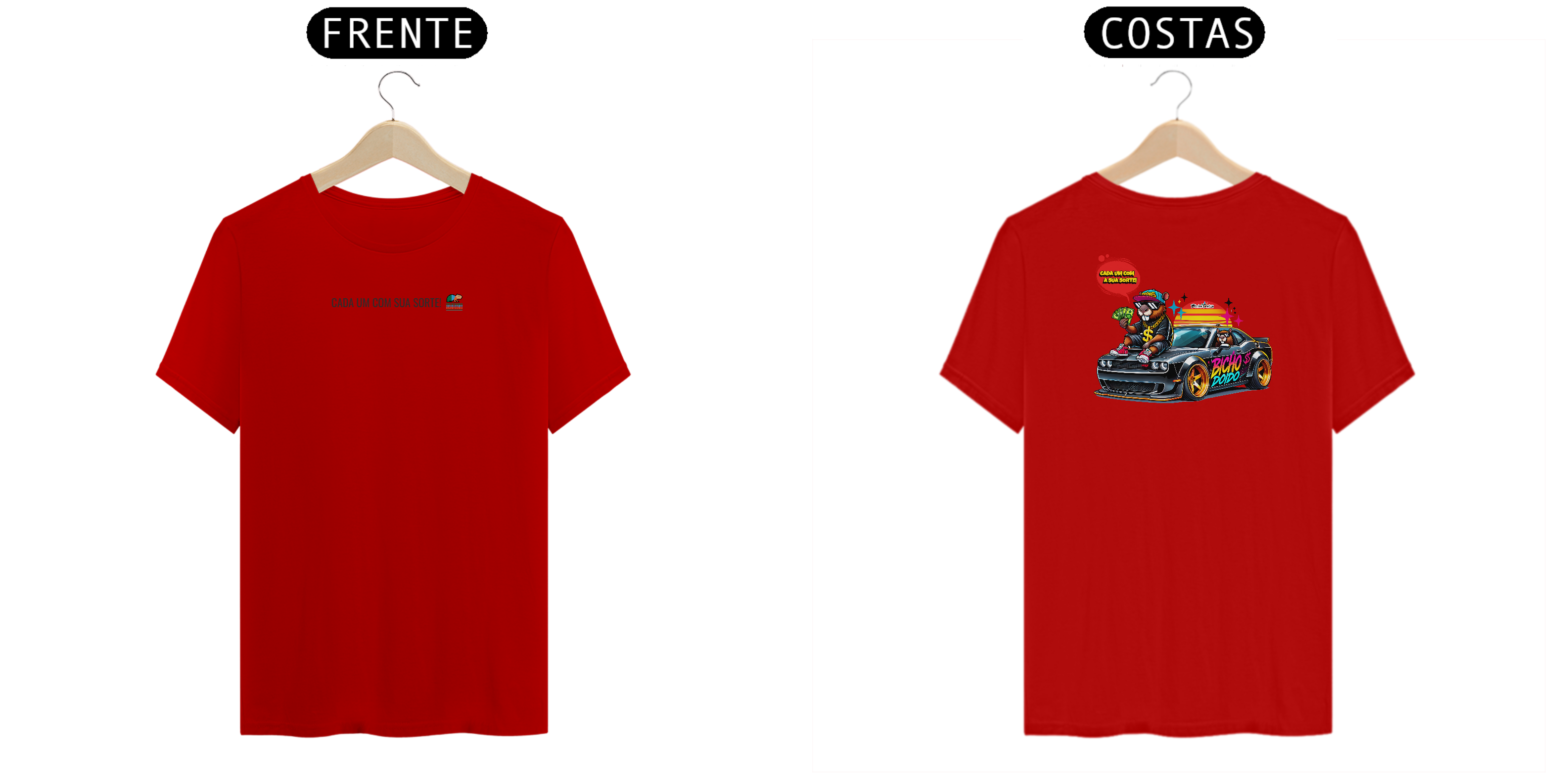 Nome do produto: Camiseta Classic, Cada um com sua sorte, Bicho Doido