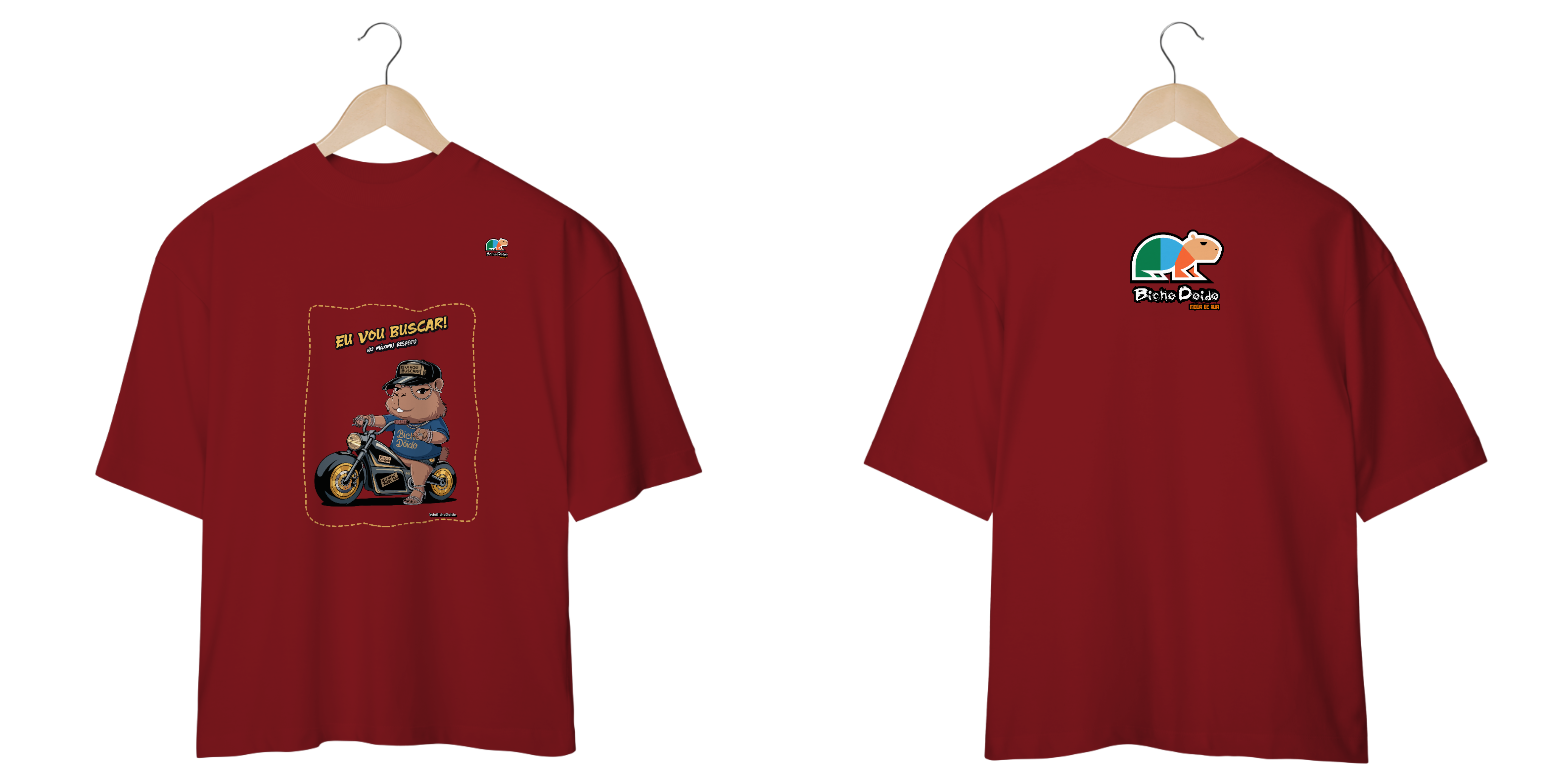 Nome do produto: Camiseta Oversized, Eu vou buscar, No pique da estradeira, Bicho Doido