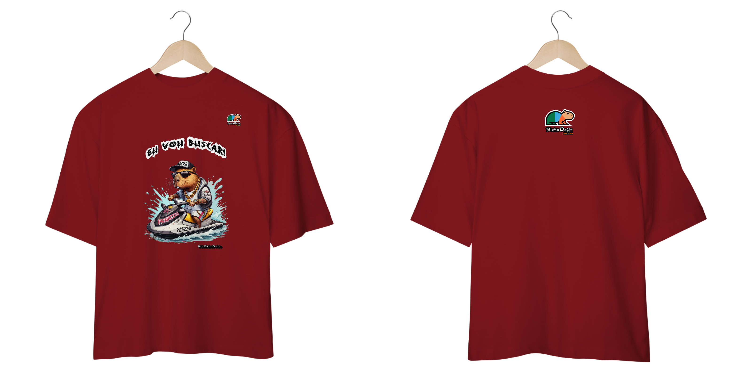 Nome do produto: Camiseta Oversized, Eu vou buscar, Na onda do Jetsky, Bicho Doido