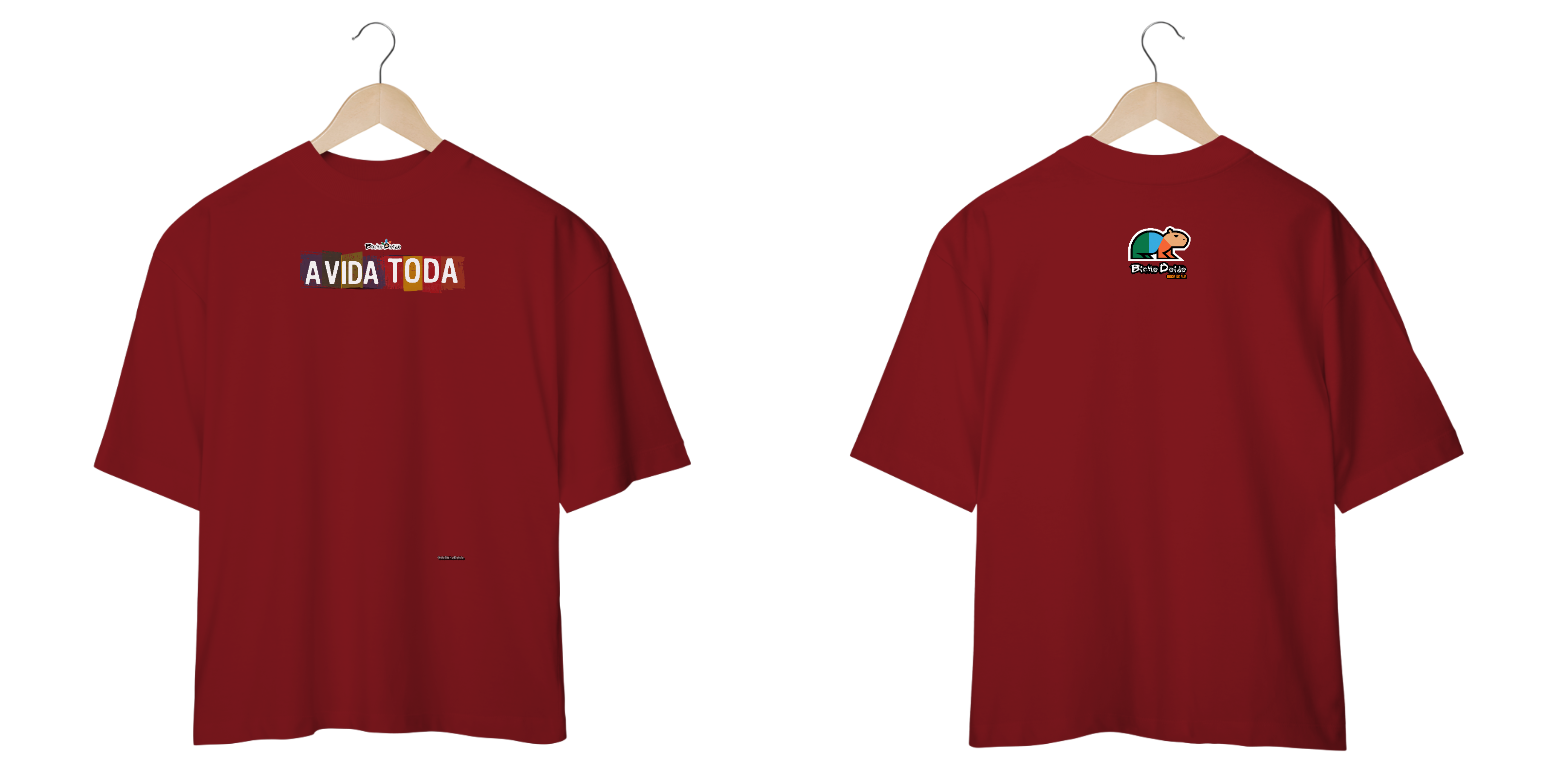 Nome do produto: Camiseta Oversized, A vida toda, Bicho Doido