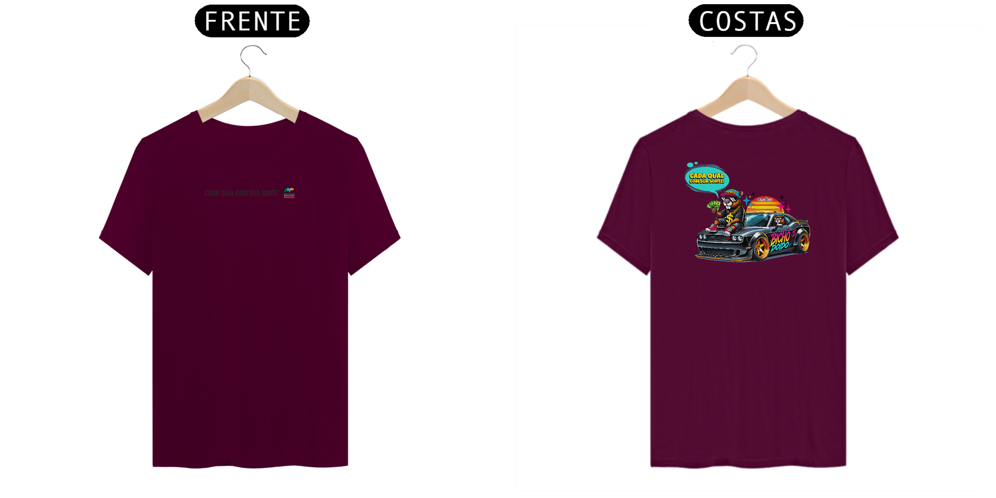 Nome do produto: Camiseta Classic, Cada qual com sua sorte, Bicho Doido