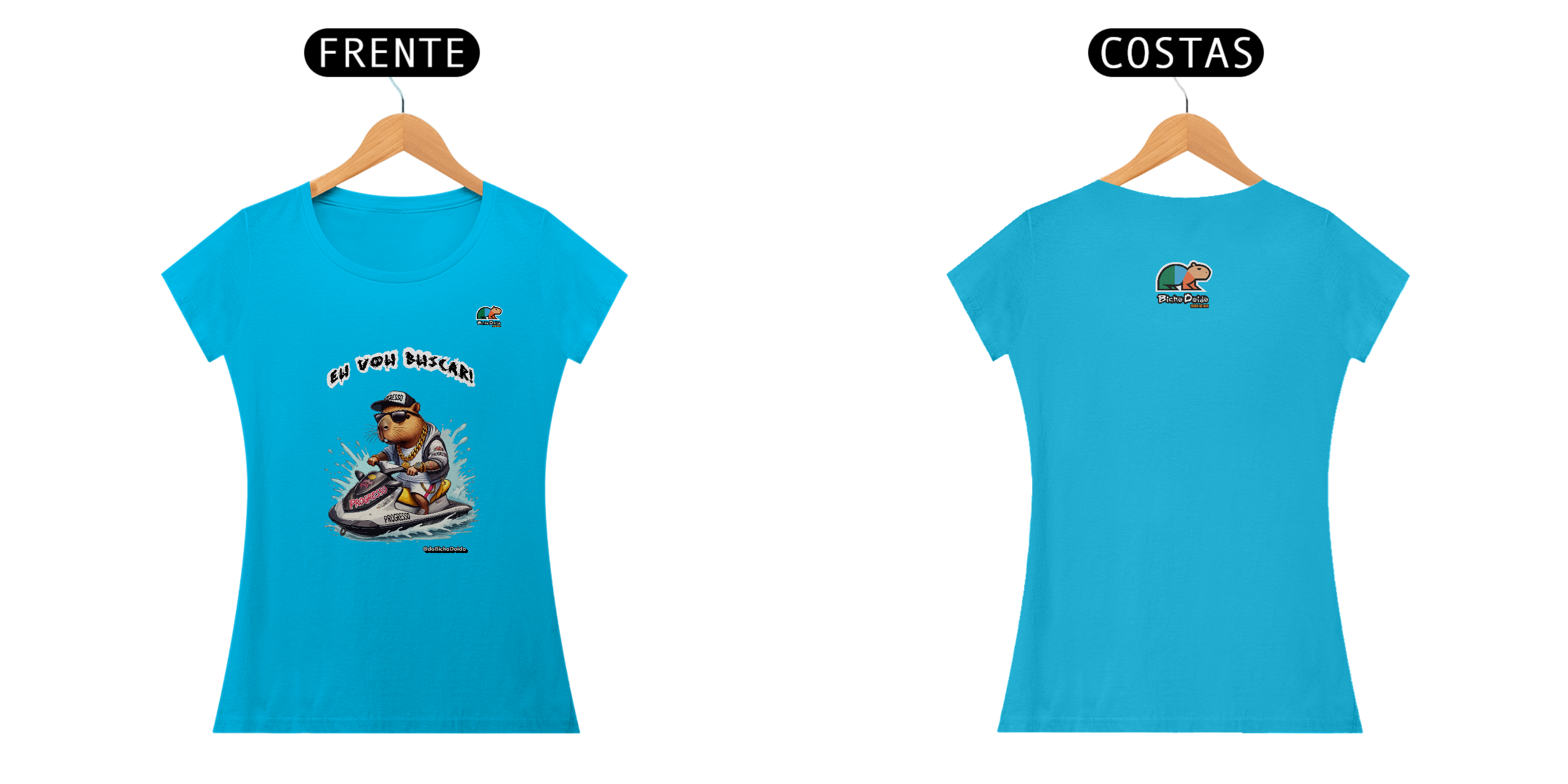 Nome do produto: Camiseta Baby Long Classic, Eu vou buscar, Na onda do jetsky, Bicho Doido