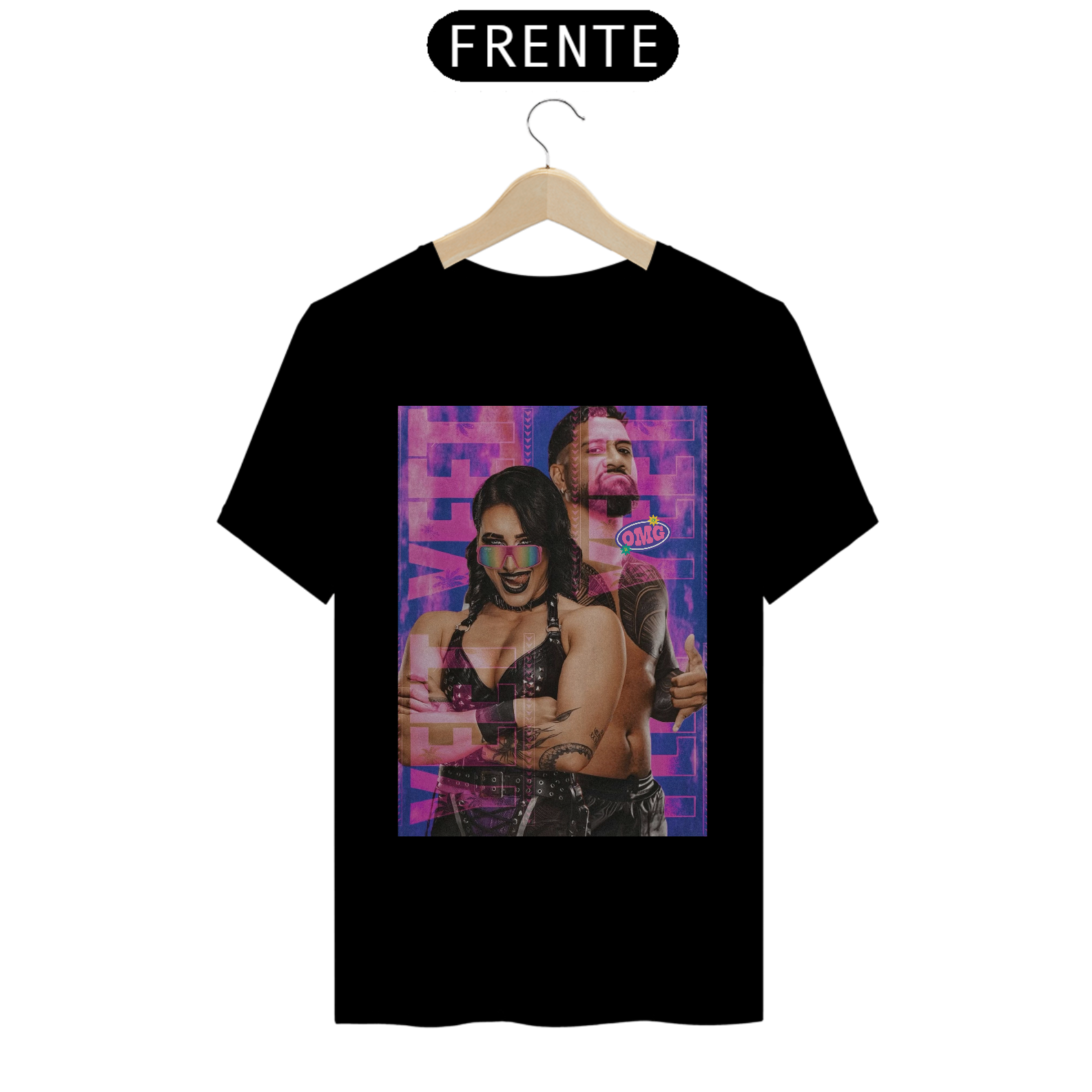 Nome do produto: Camiseta Rhea Ripley e Jey Uso