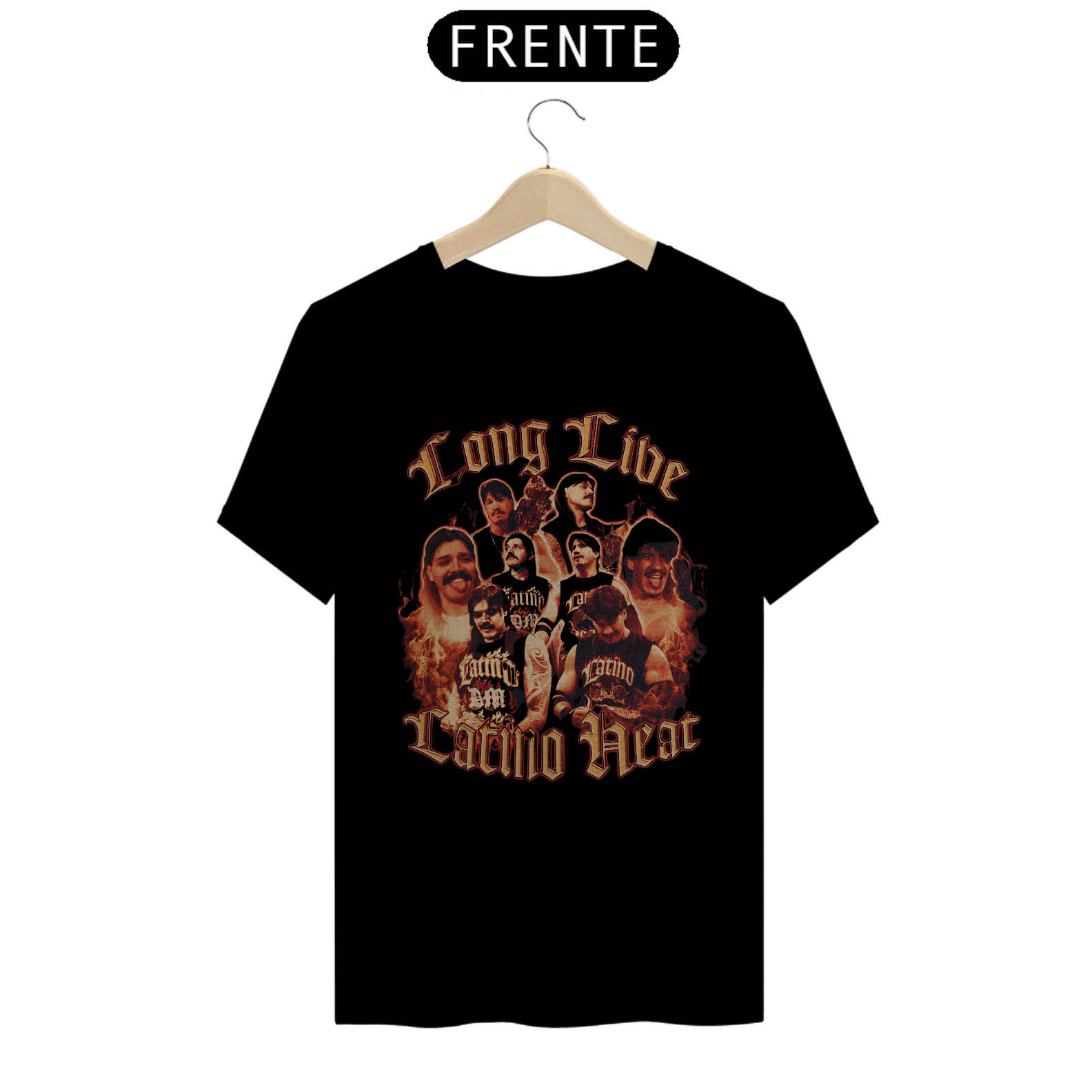 Nome do produto: Camiseta Dominik Mysterio e Eddie Guerrero - Long Live Latino Heat