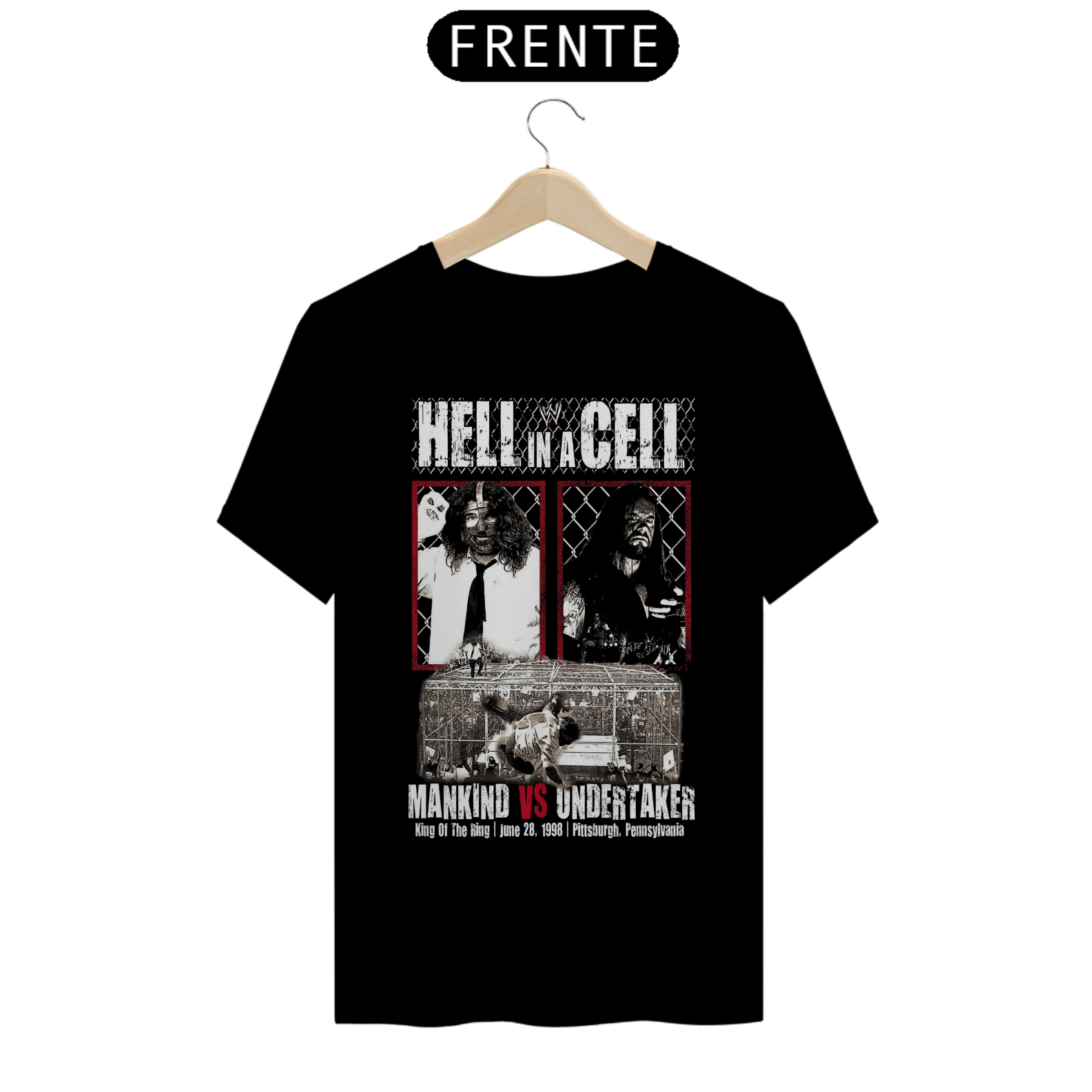 Nome do produto: Camiseta Mankind vs The Undertaker - Hell in a cell match