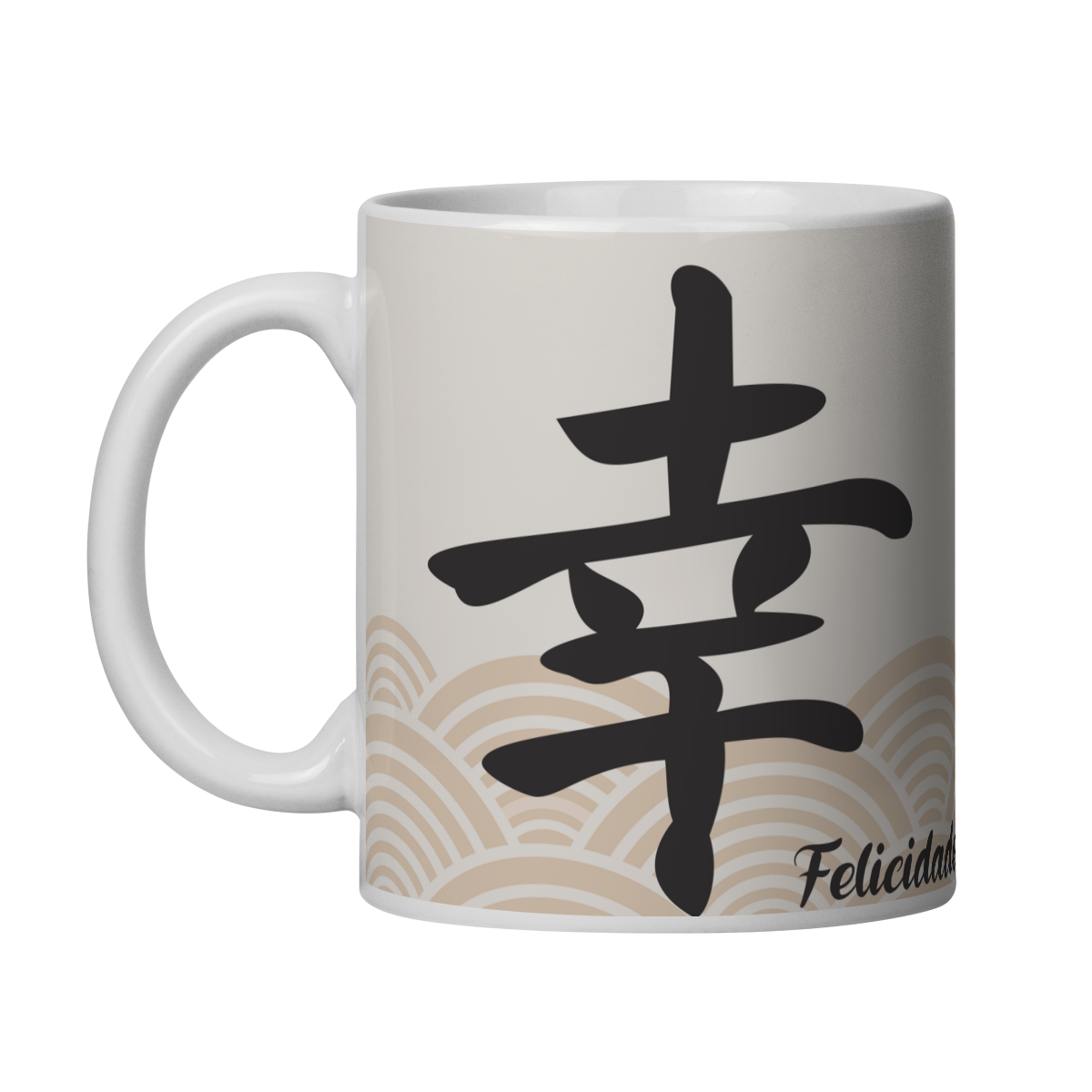 Caneca ideograma japonês Kanji | Felicidade