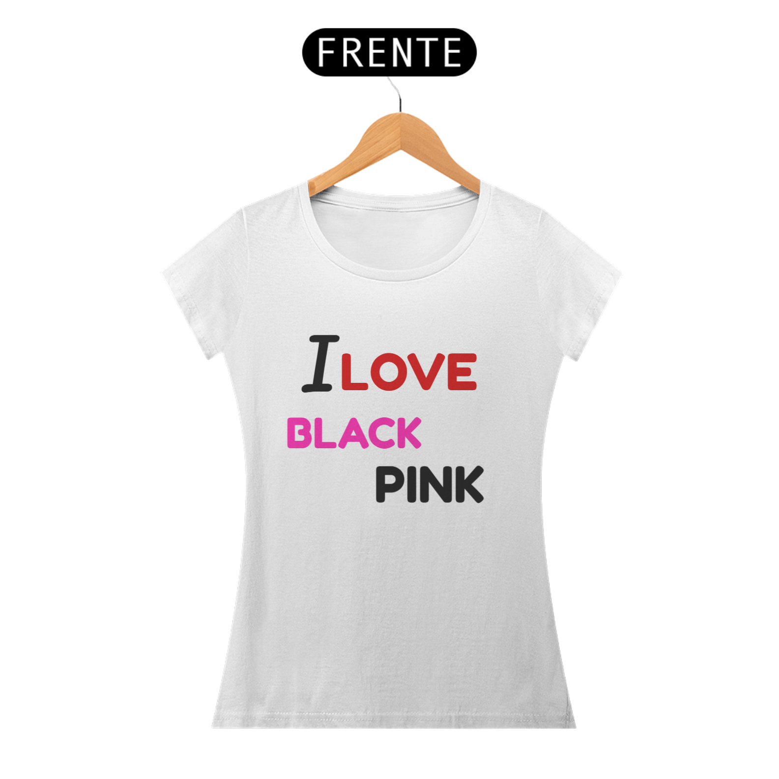 Nome do produto: camisa escrito i love black pink