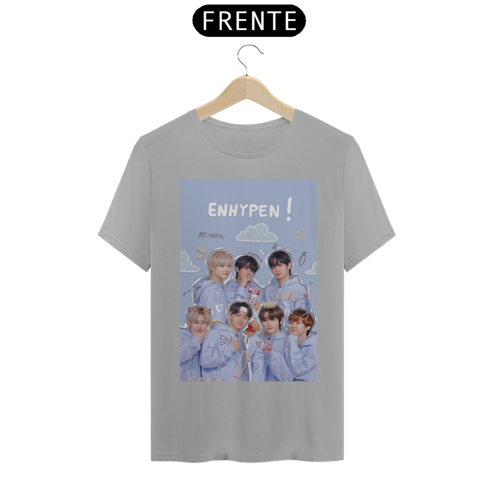 Nome do produto: camisa do Enhypen estampa azul