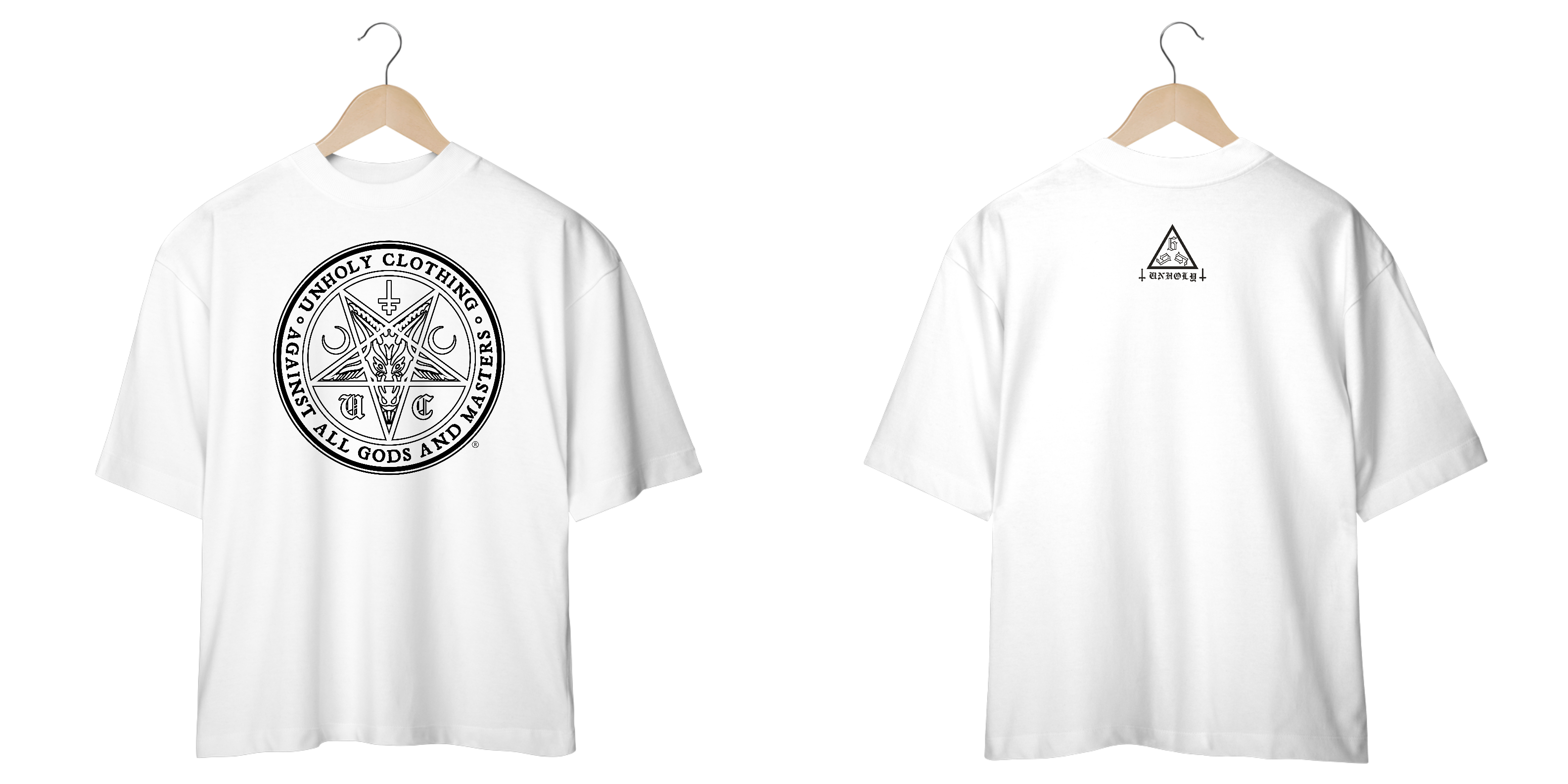 Nome do produto: Camiseta Oversize PENTAGRAMA UNHOLY (branca)