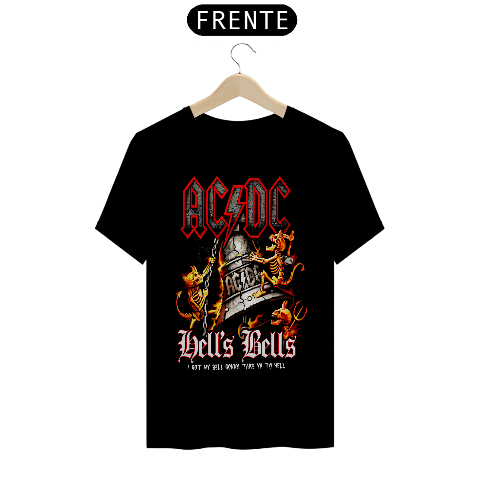 T-shirt inspiration AC/DC Hells Bells unissex