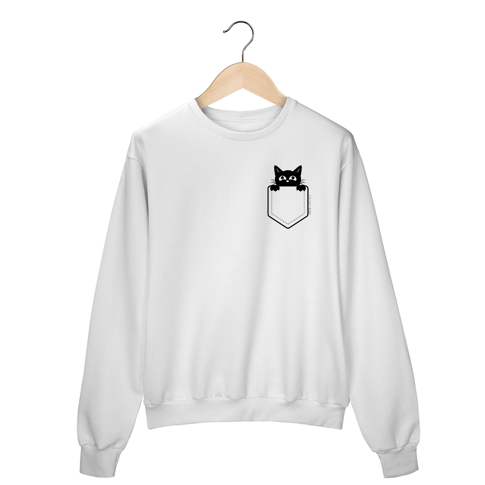 Moletom Fechado Gato de Bolso
