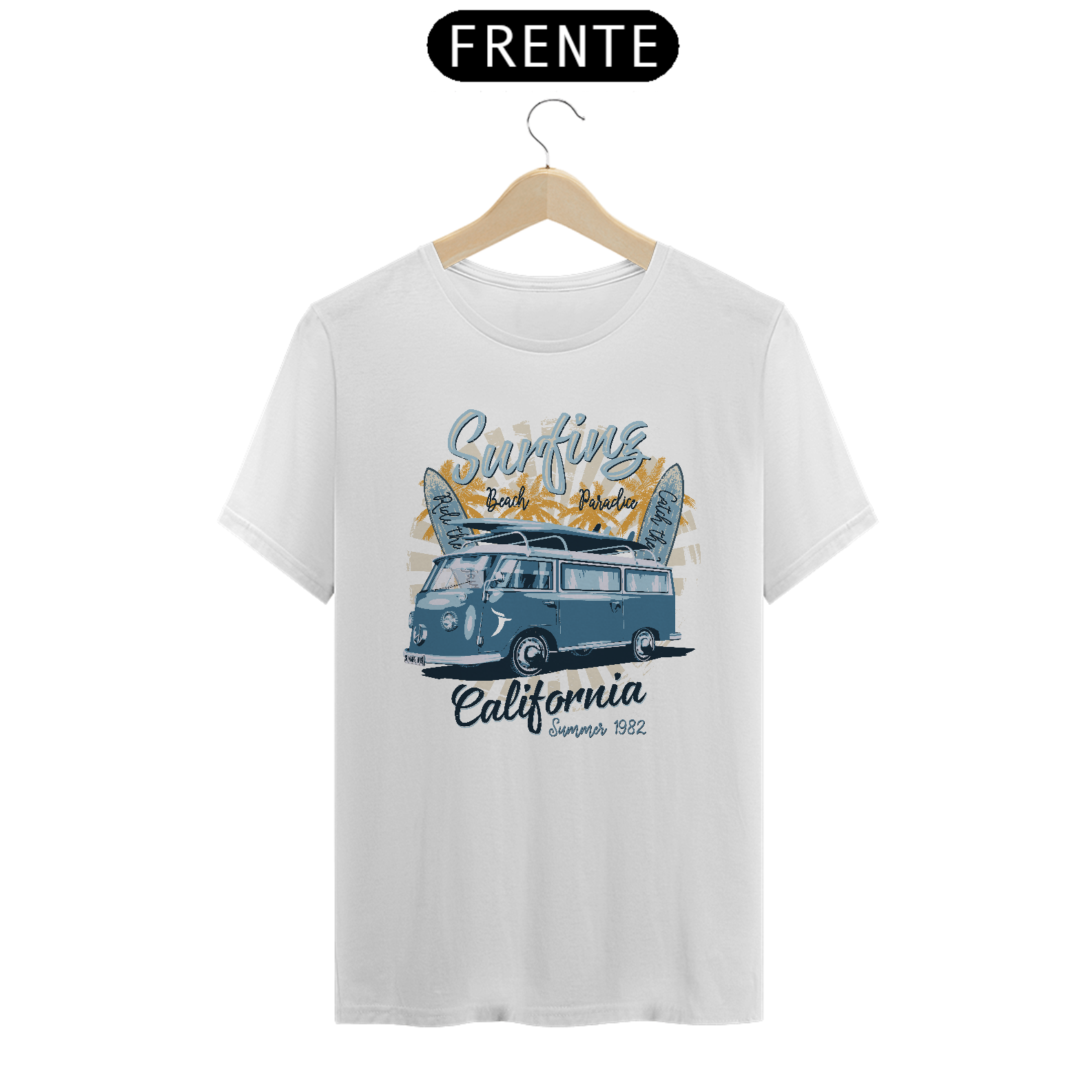 Camiseta Kombi Modelo 1 - Surfing Beach California