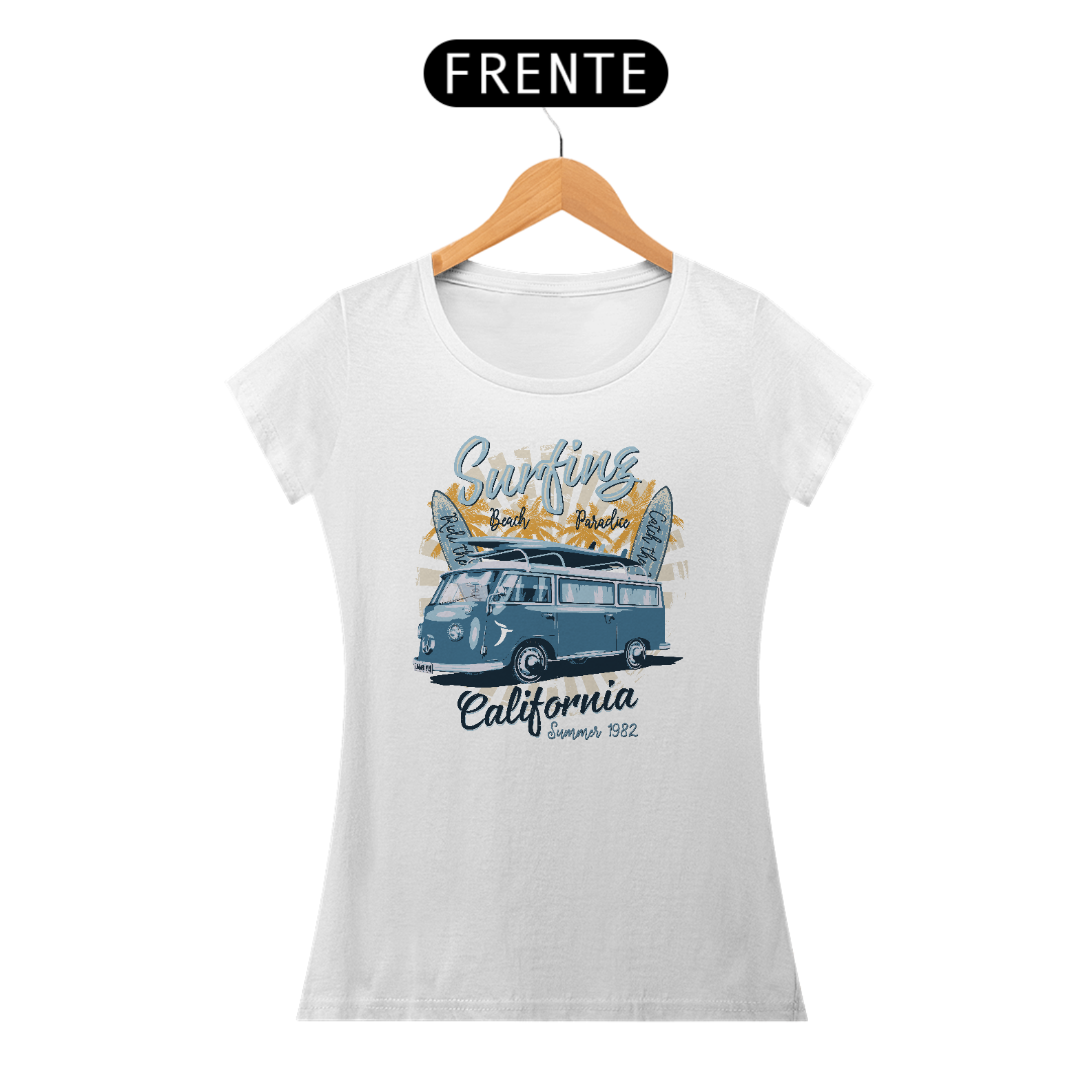 Baby Look Kombi Modelo 1 - Surfing Beach California