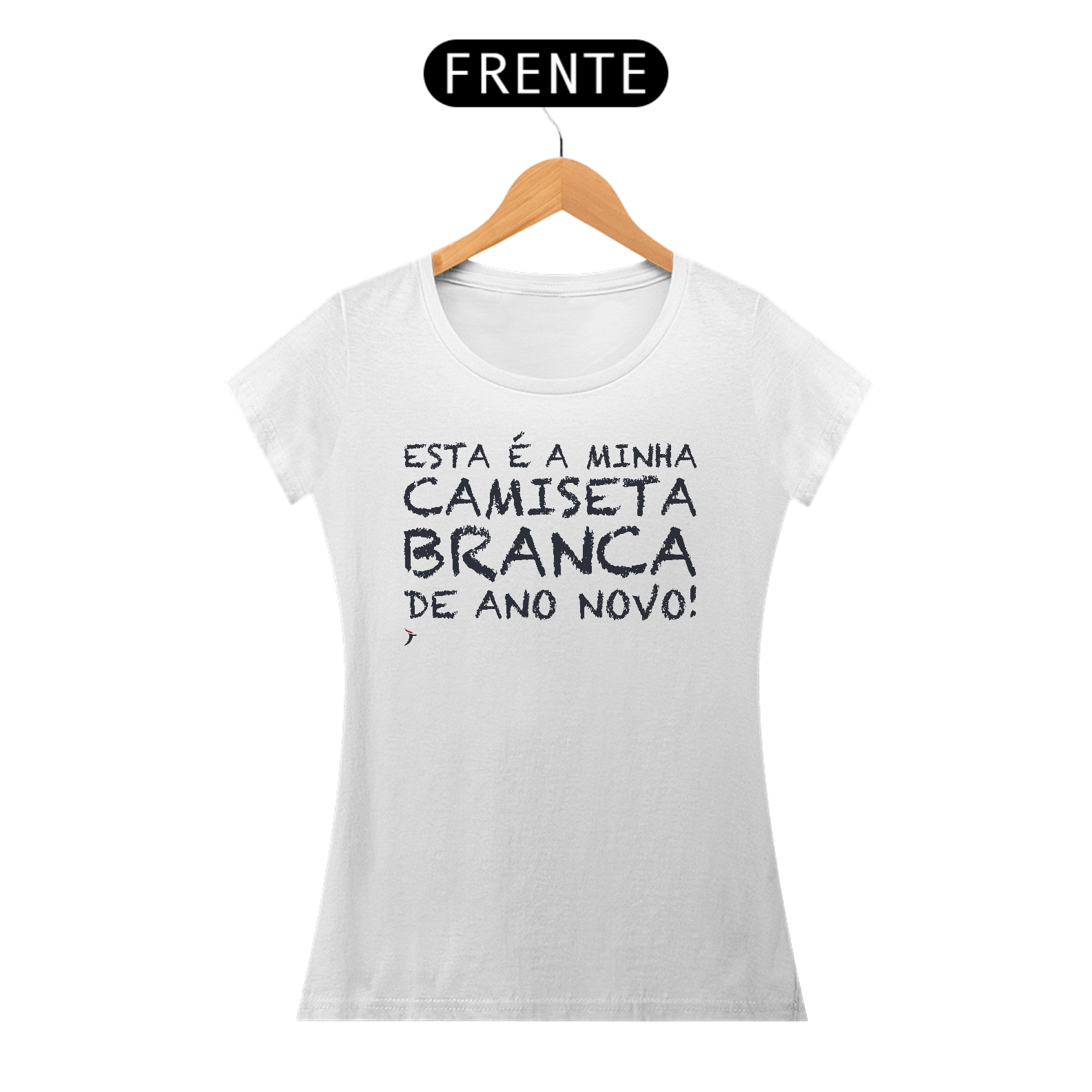 Baby Look Camiseta Branca de Ano Novo