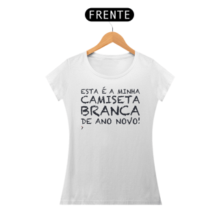 Baby Look Camiseta Branca de Ano Novo