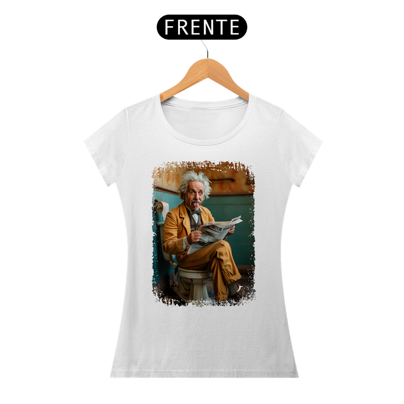 Baby Look Albert Einstein Modelo 1 - Sentado no Trono