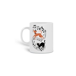 Caneca cão e gato musical