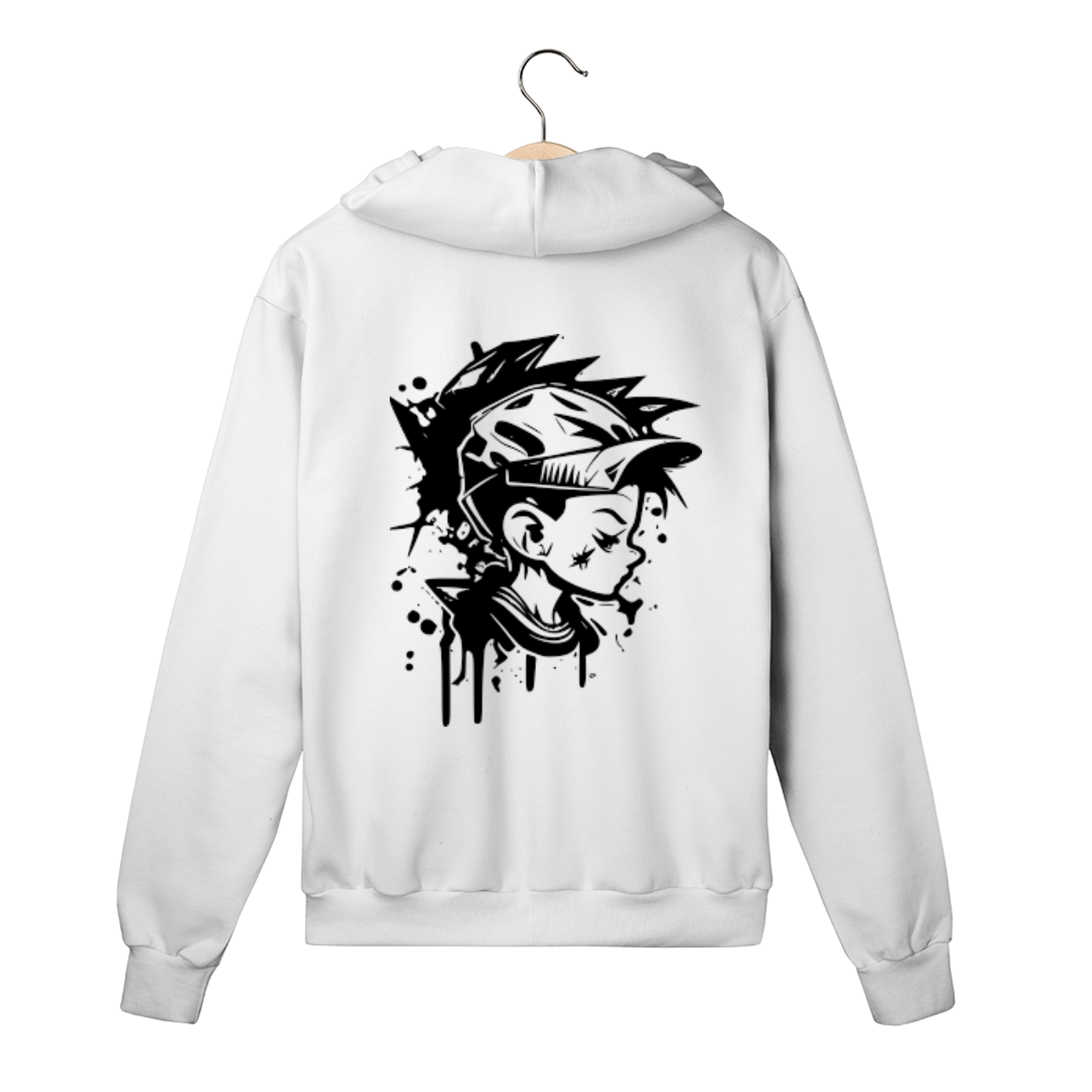 Nome do produto: moletom bBranco de ziper.