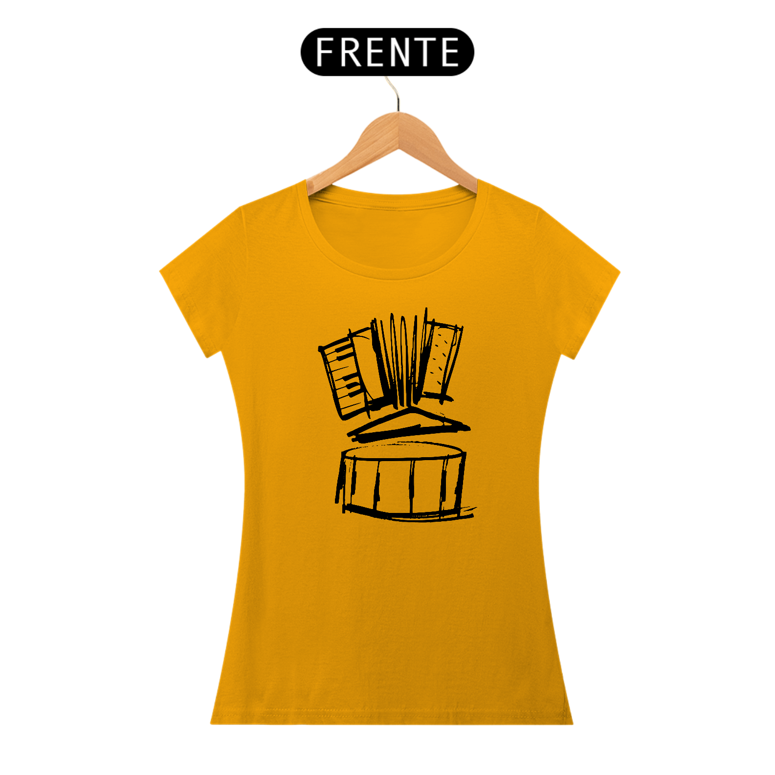Camiseta Baby Long Forró 3 Elementos - Preta
