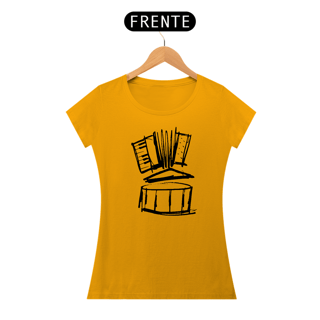 Camiseta Baby Long Forró 3 Elementos - Preta