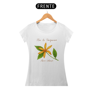 Camiseta Baby Long Prime Flor de Tangerina
