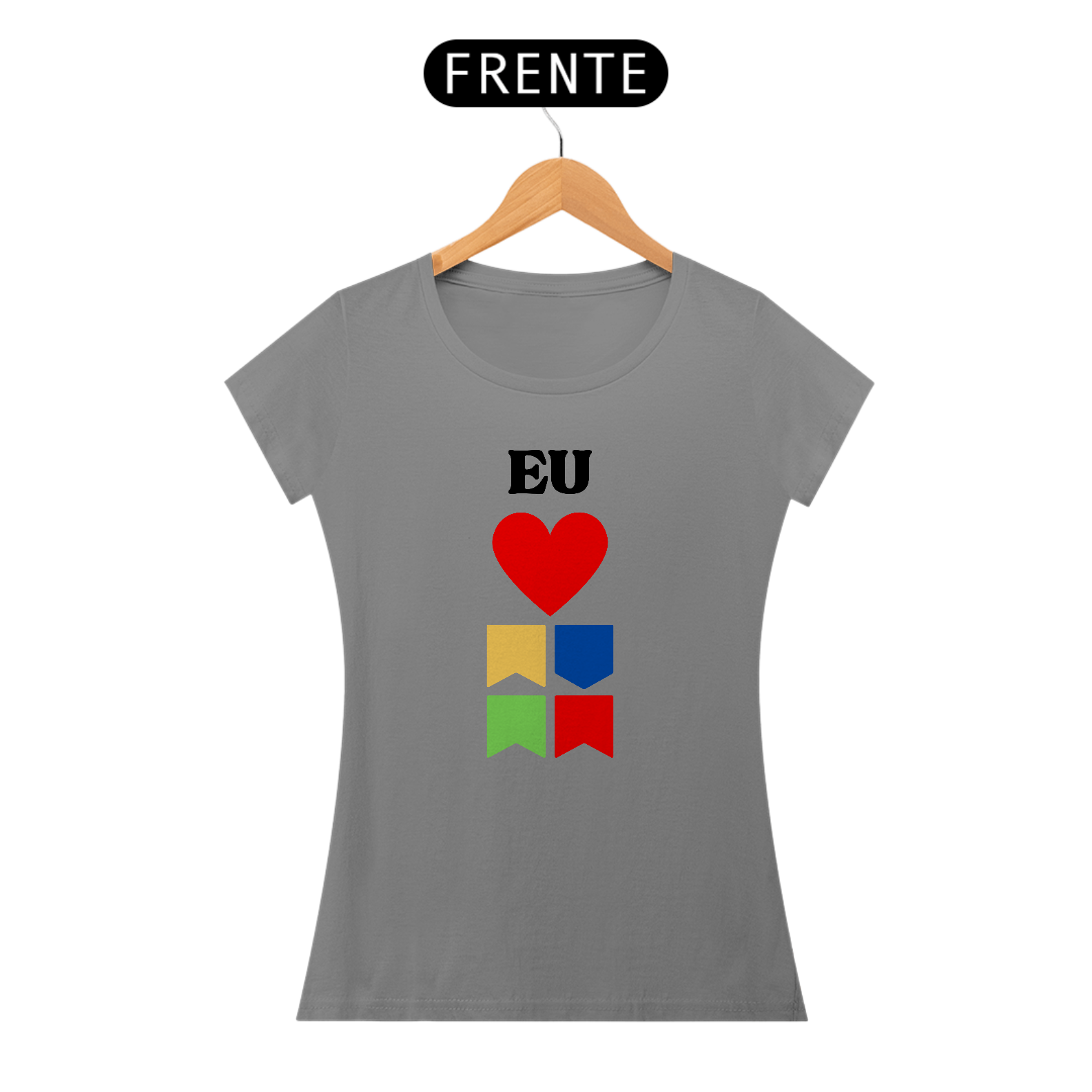 Camiseta Baby Long Quality Eu Amo Arraiá - Vertical v2