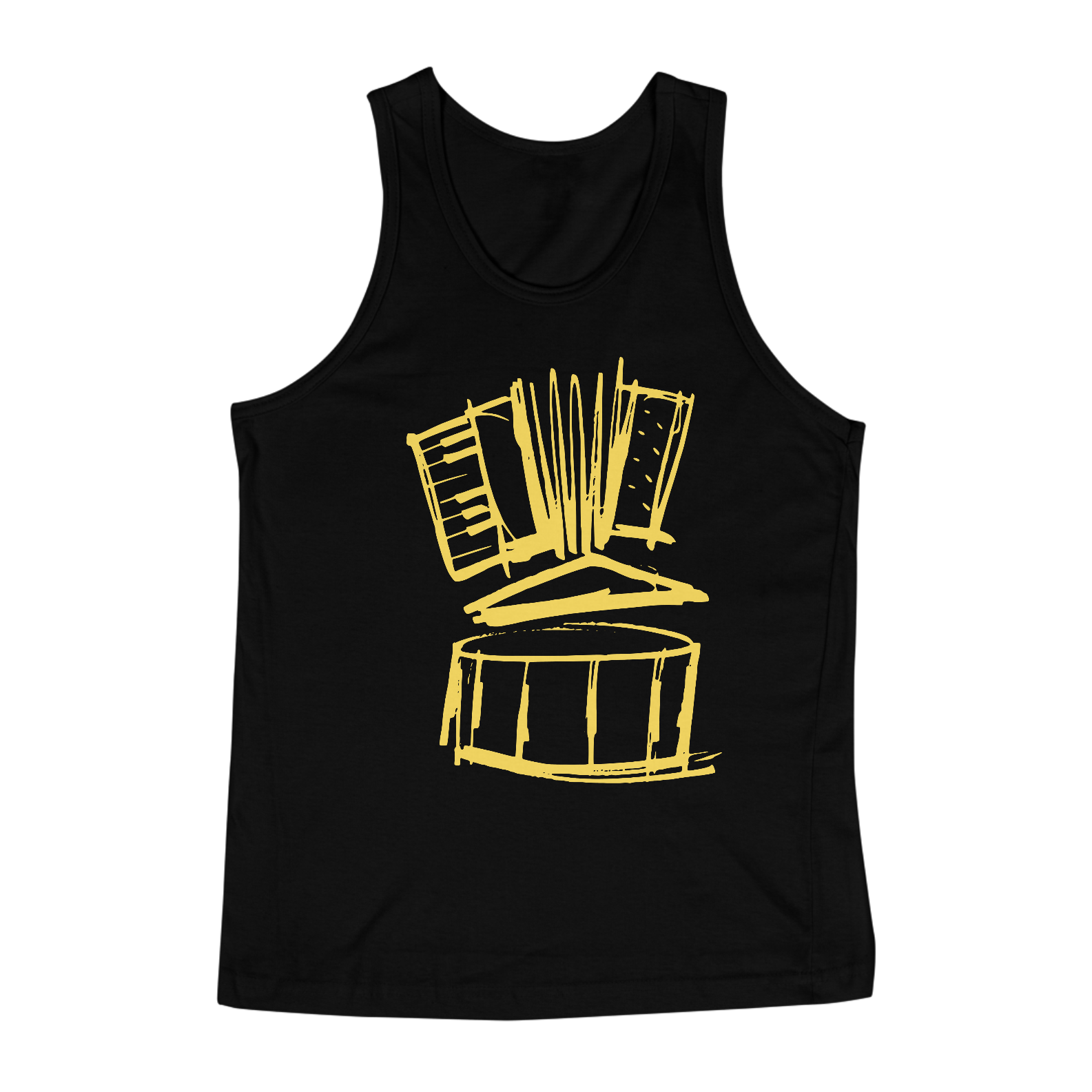 Camiseta Regata Três Elementos do Forró - Estampa Amarela