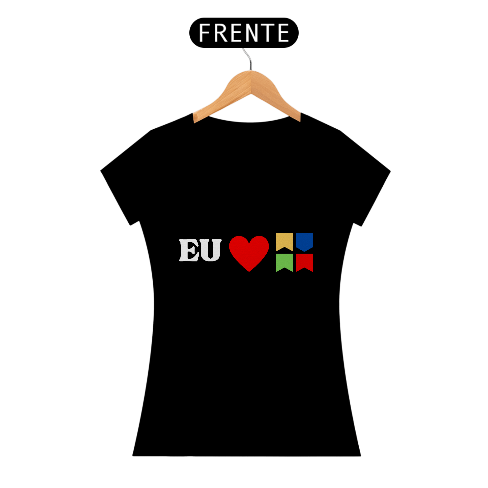 Camiseta Baby Long Quality Eu Amo Arraiá - Horizontal