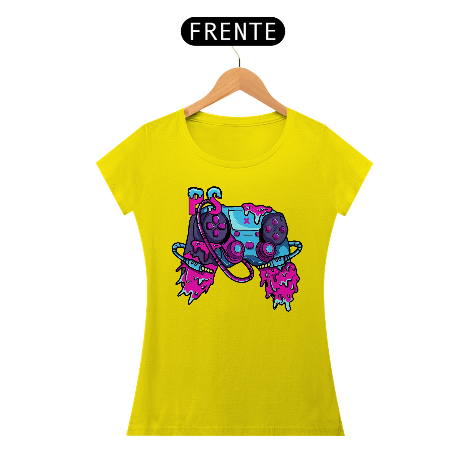 Camiseta Feminina Controle PS Joystick Estampa GAME