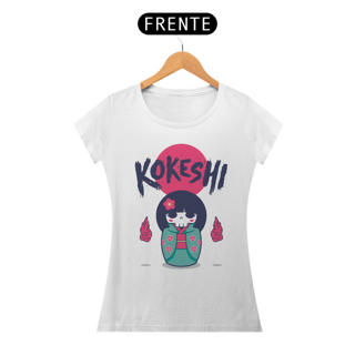 Camiseta Feminina Kokeshi Estampa Japonesa