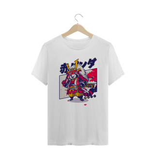 Camiseta Plus Size Guaxinim Samurai Estampa Japonesa