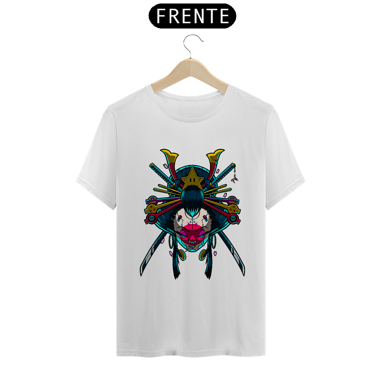 Camiseta Cyber Gueixa Estampa Japonesa