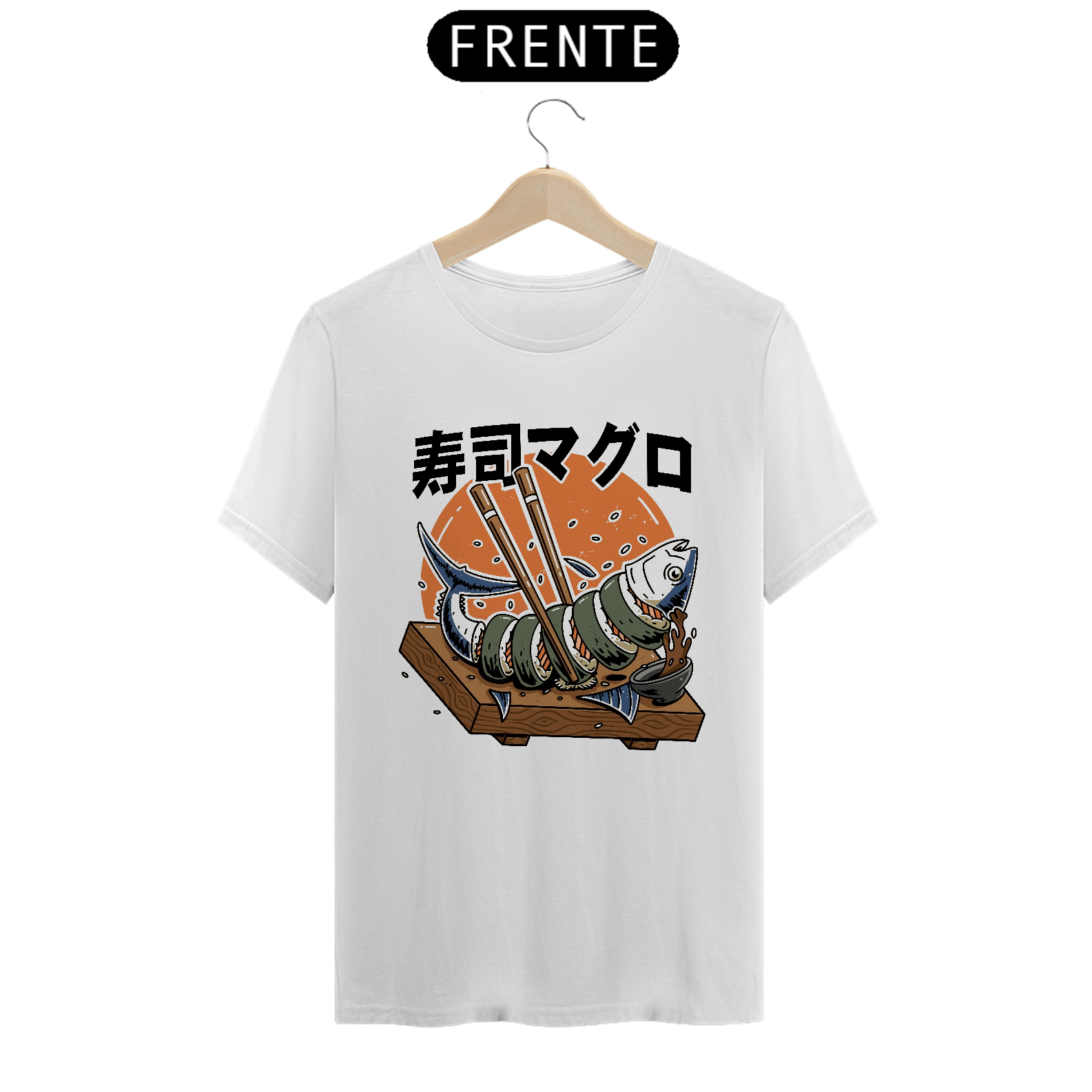 Camiseta Sushi Atum Estampa Japonesa 