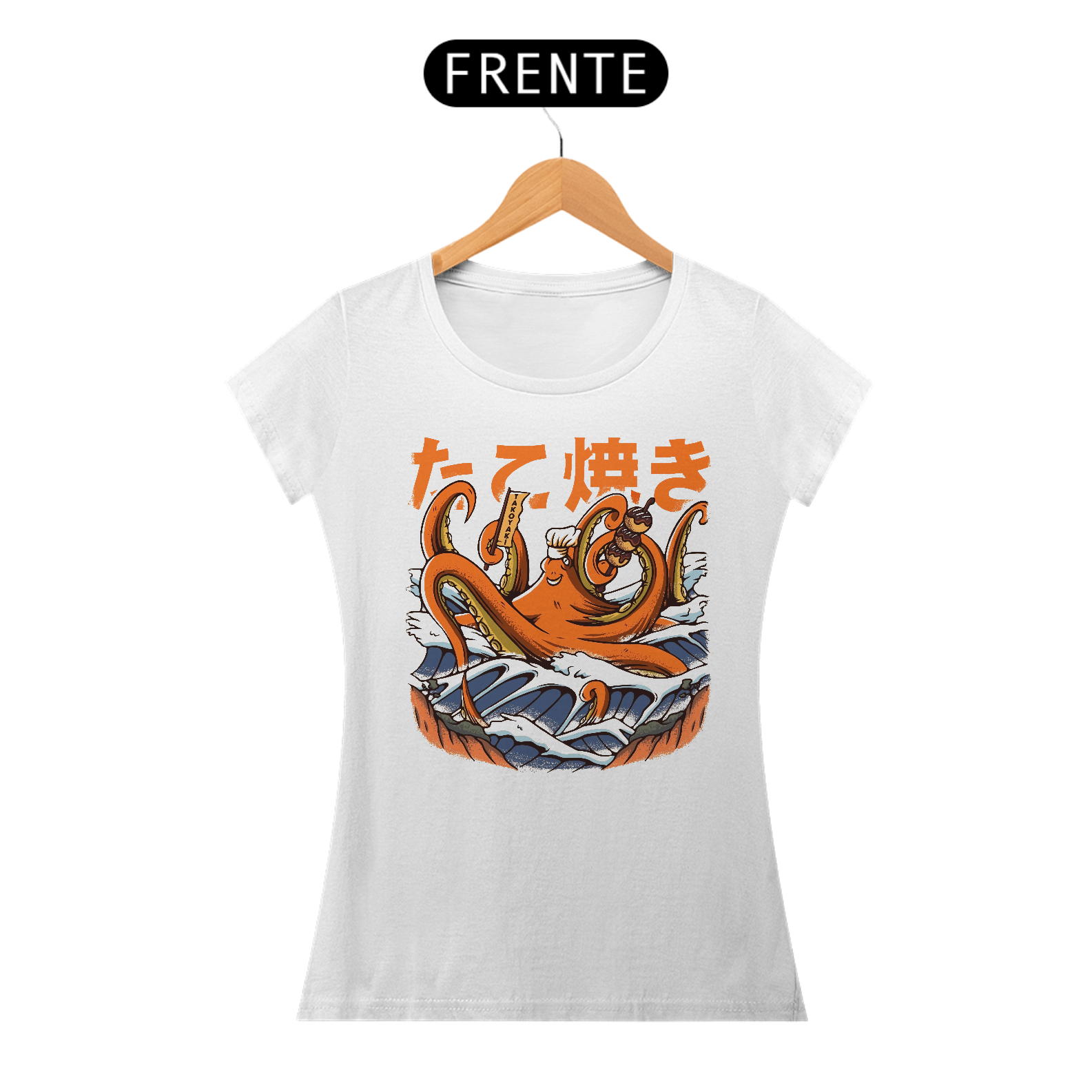 Camiseta Feminina Polvo Takoyaki Estampa Japonesa 