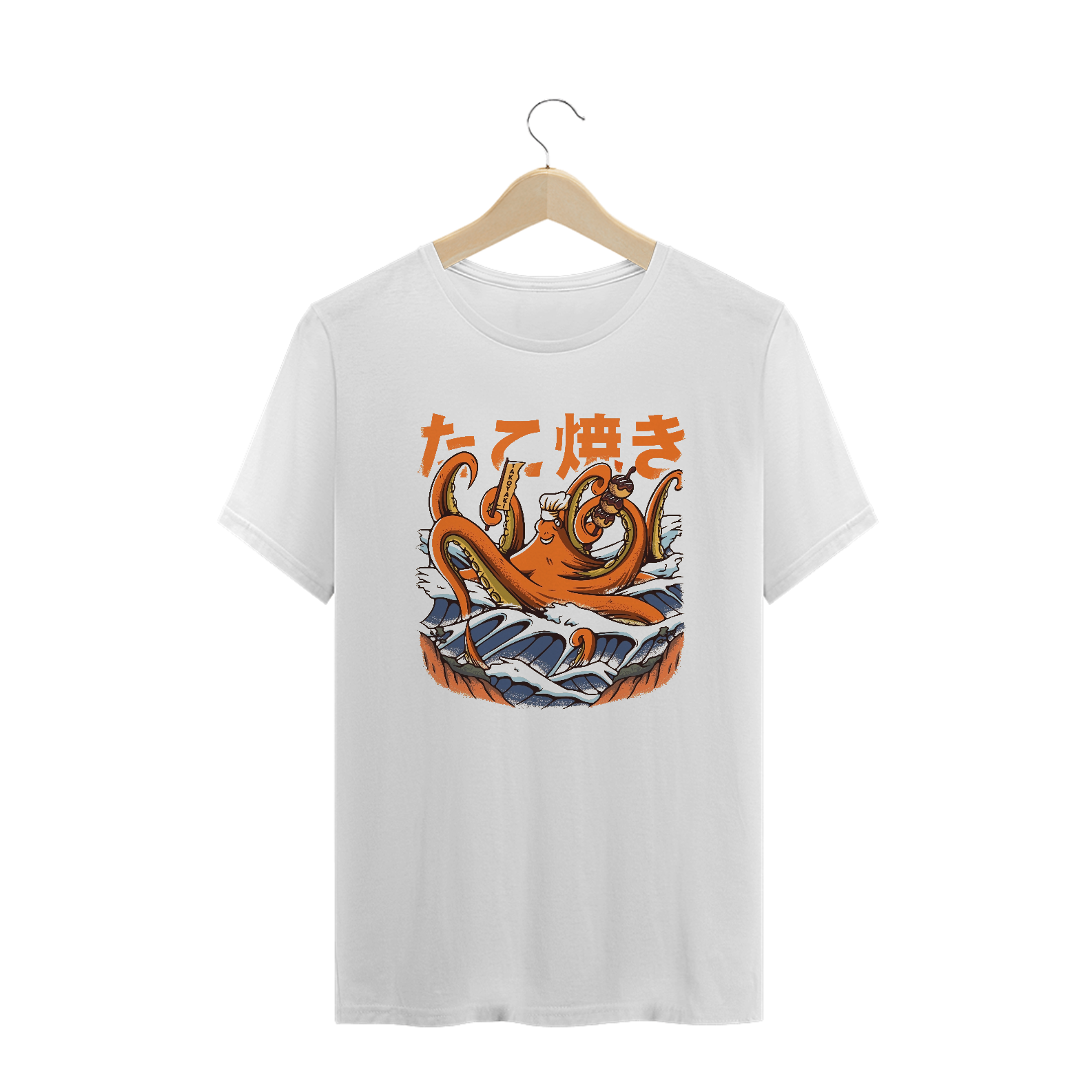 Camiseta Plus Size Polvo Takoyaki Estampa Japonesa 