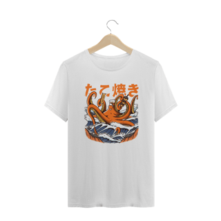 Camiseta Plus Size Polvo Takoyaki Estampa Japonesa 