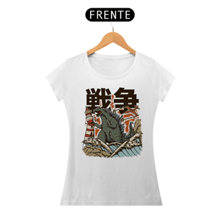 Camiseta Feminina Ataque Kaiju Estampa Japonesa 