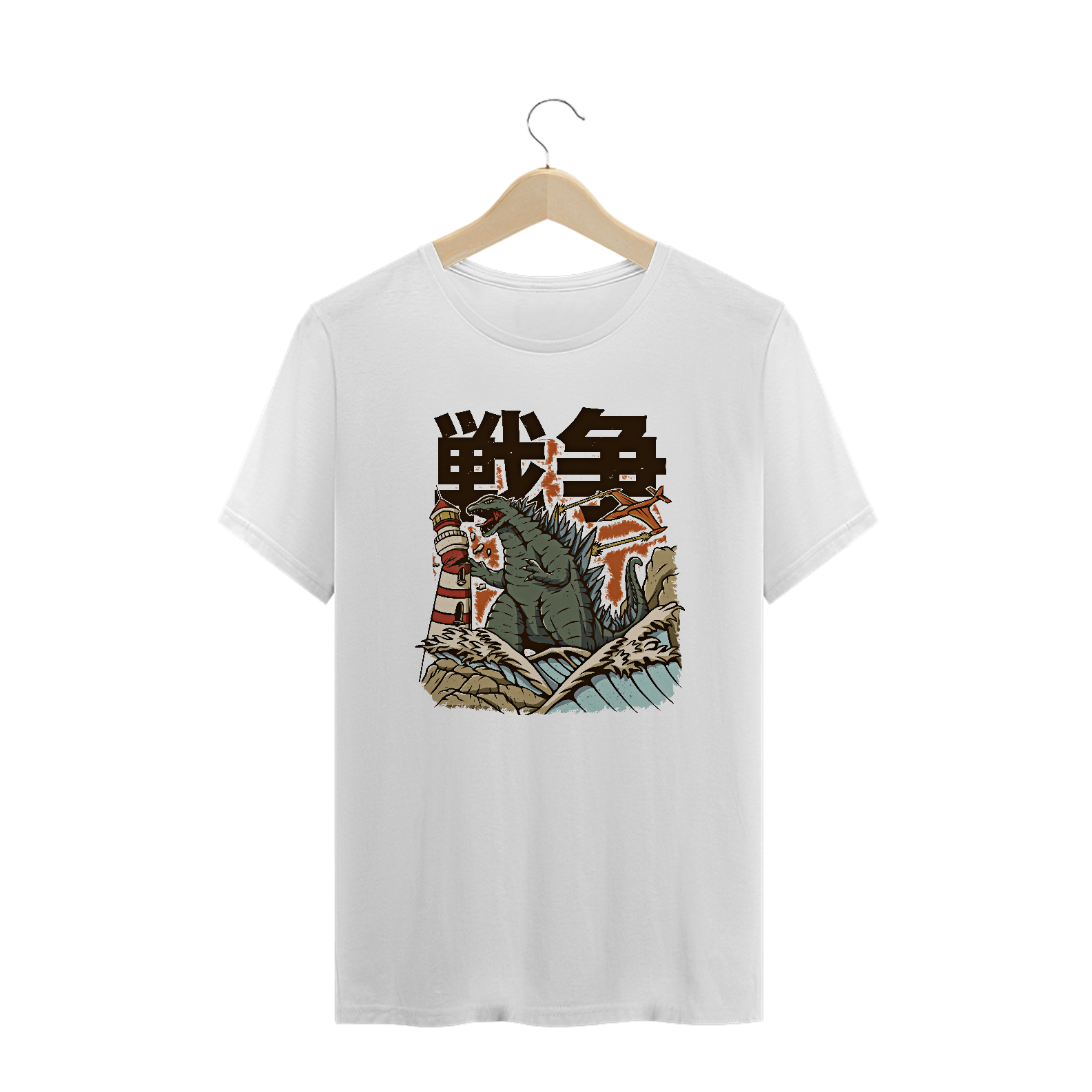 Camiseta Plus Size Ataque Kaiju Estampa Japonesa 