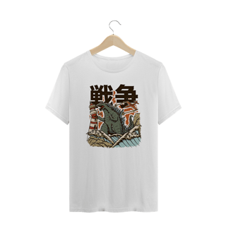 Camiseta Plus Size Ataque Kaiju Estampa Japonesa 
