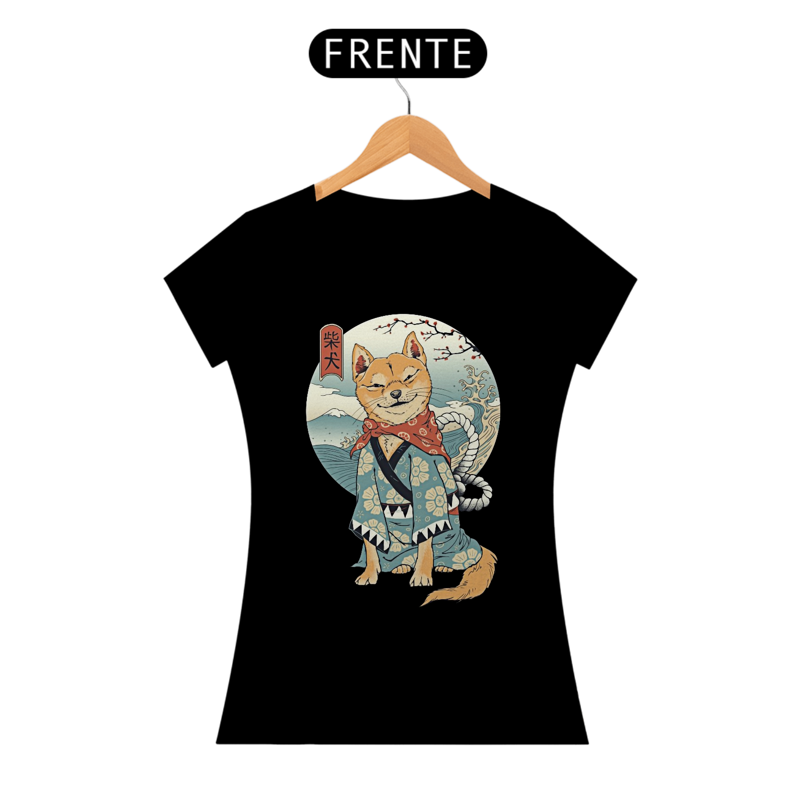 Camiseta Feminina Shiba Estampa Japonesa