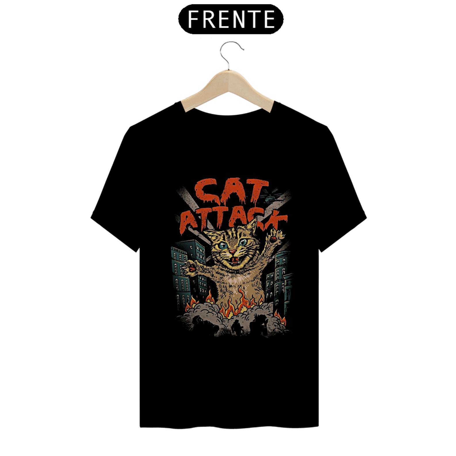 Camiseta Gato Ataque Estampa GEEK