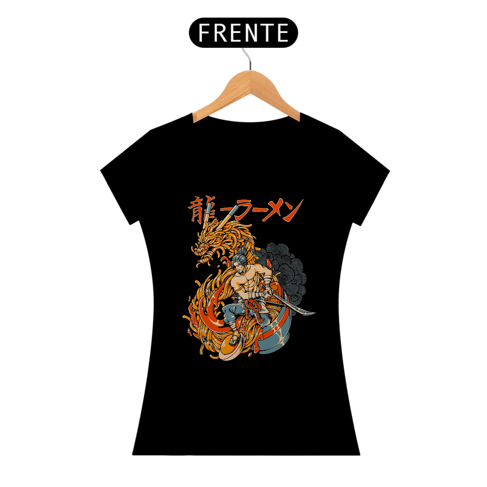 Camiseta Feminina Lámen Fight Estampa Japonesa 