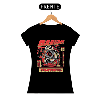 Camiseta Feminina Daruma Robô Estampa Japonesa 