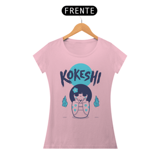 Camiseta Feminina Kokeshi Estampa Japonesa