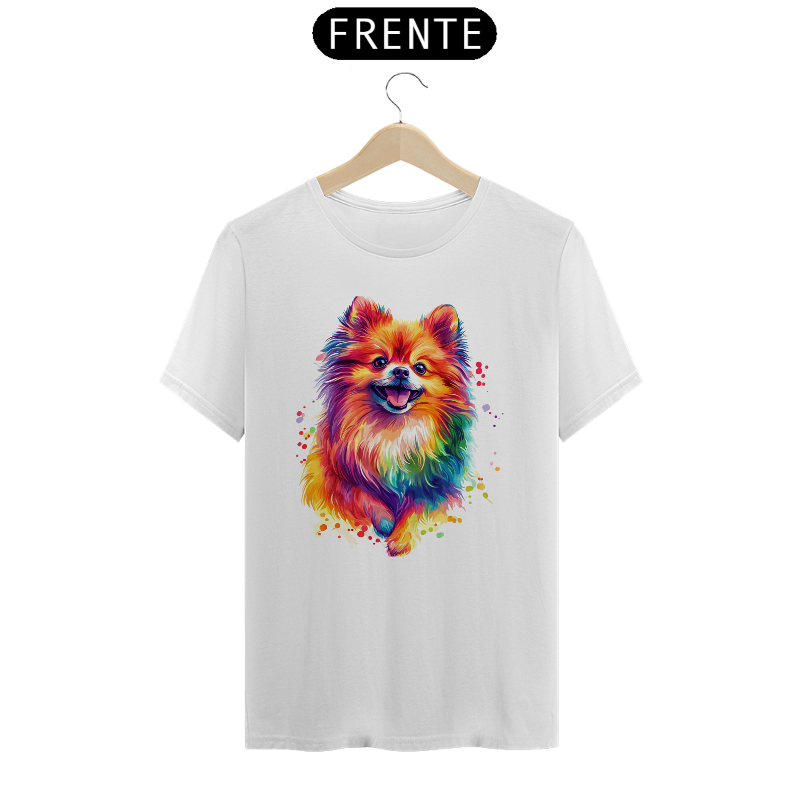 Camiseta Spitz Alemão aquarela