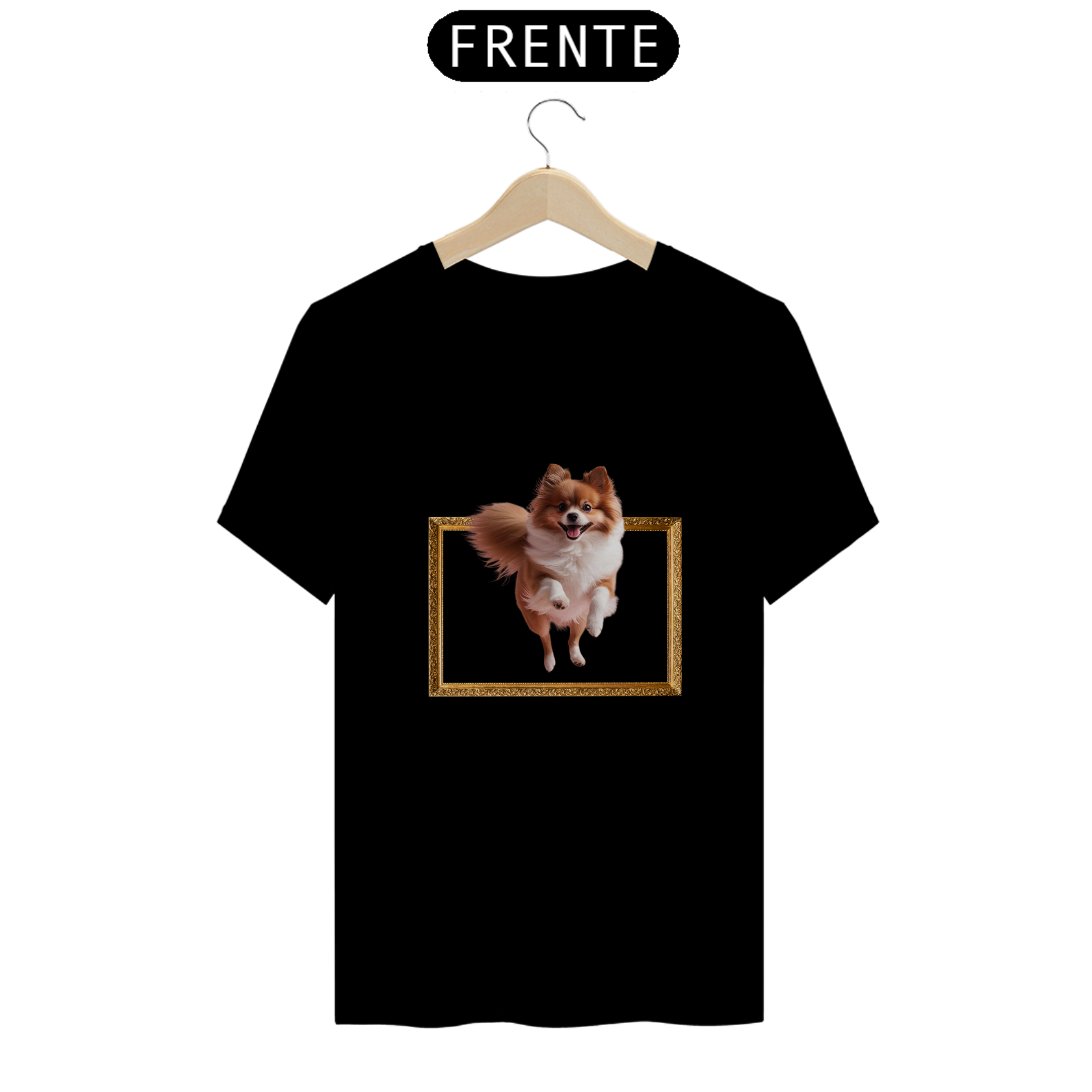 Camiseta - moldura - Lulu da Pomerânia 