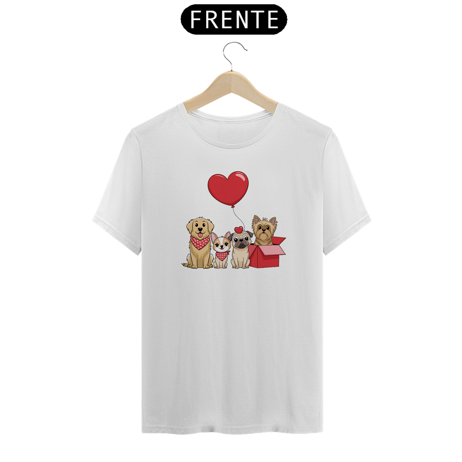 Nome do produto: T-shirt Classic com Estampa de Quatro Cães