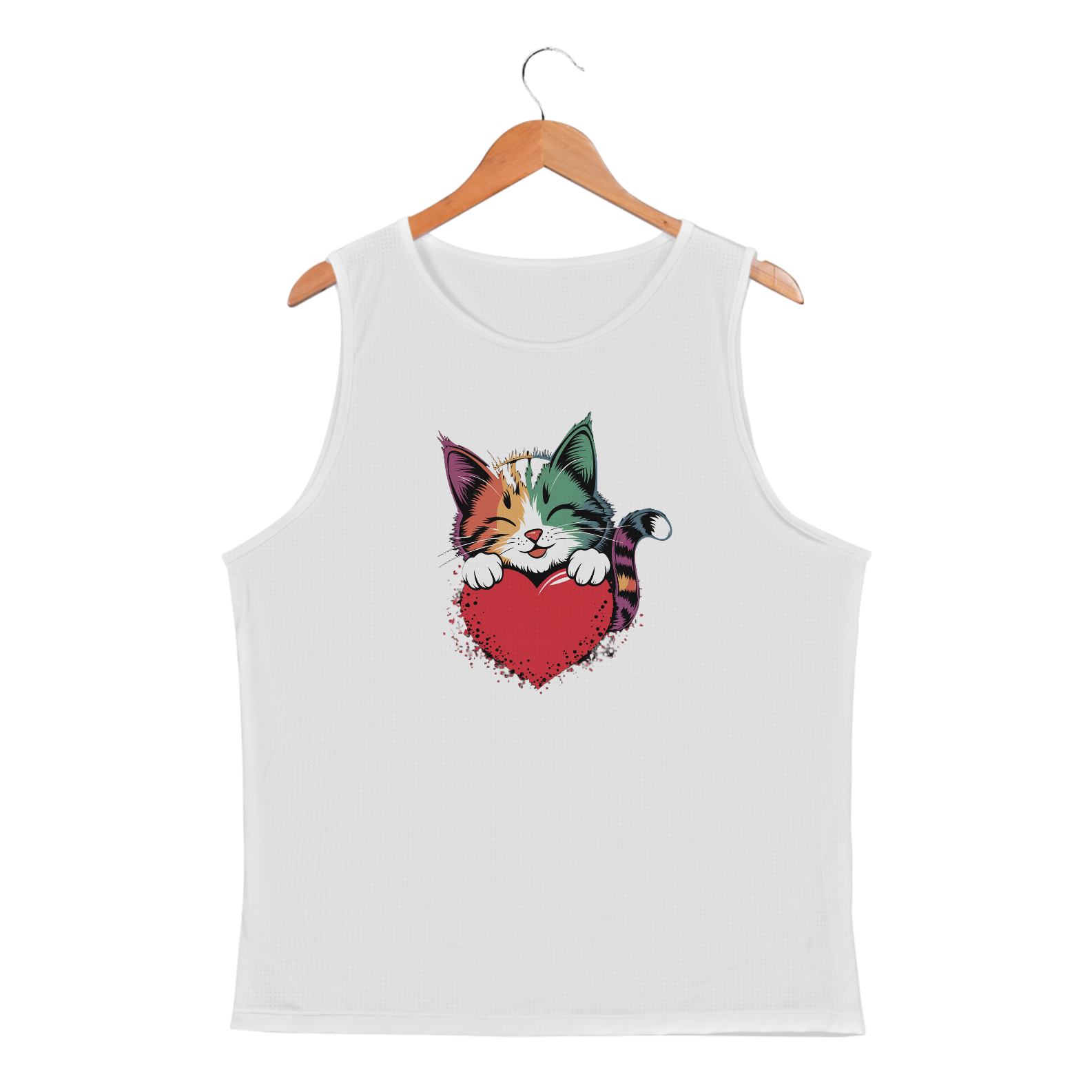 Nome do produto: Regata Masculina Sport Dry UV estampa gato coracao Namorados