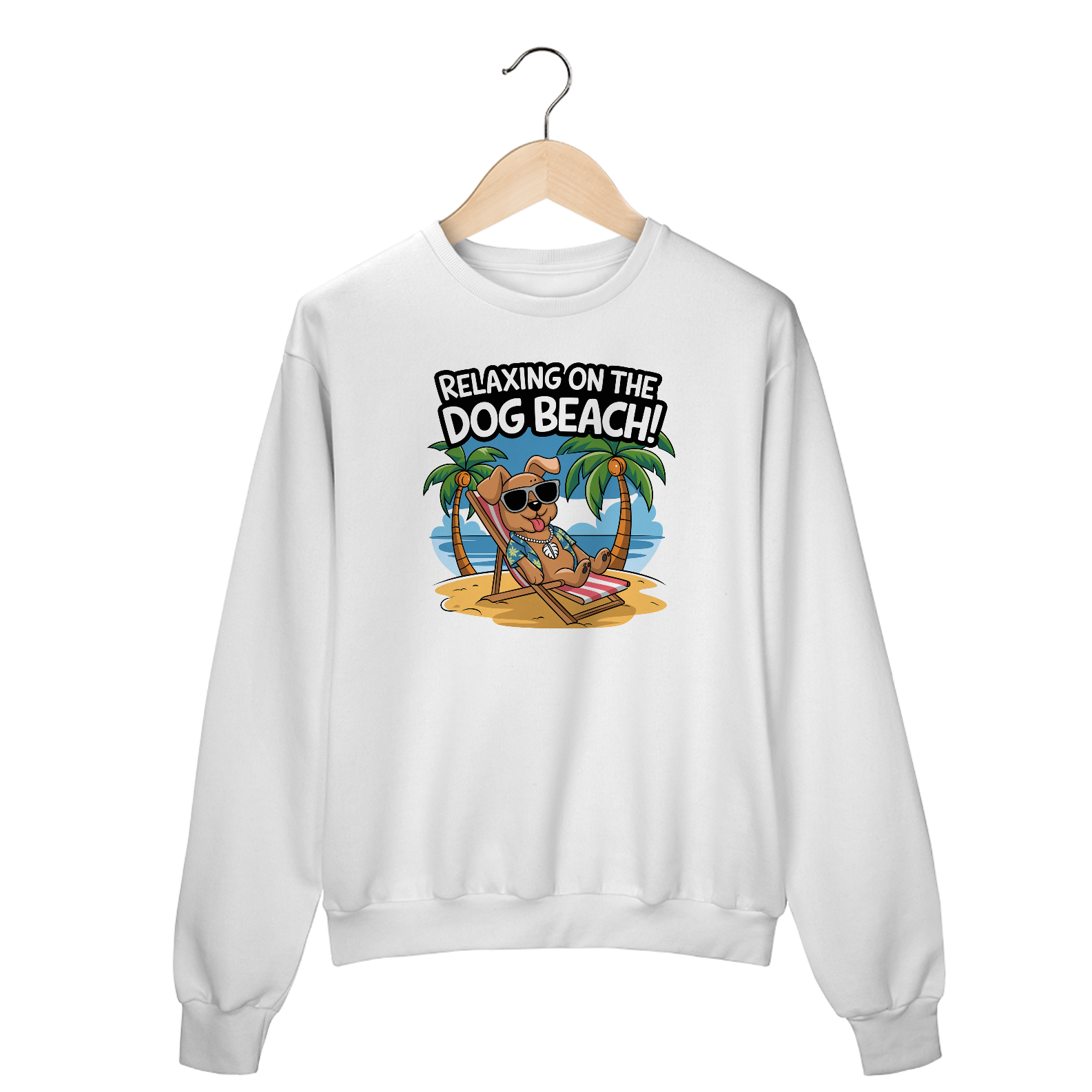 Nome do produto: Moletom Fechado Estampa Cao na Praia Relax